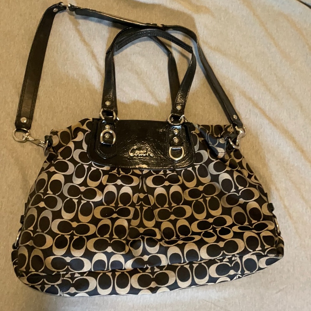 Black and Gray Coach Satchel